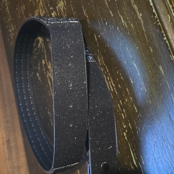 NWT Distressed Studded Black Glitter Belt main image 4